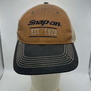Snap-On Hat EST 1920 Brown Black Trucker Cap Adjustable Mesh Back Patch‎ Logo